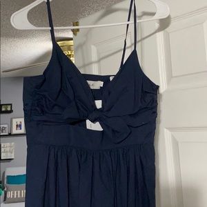 Below the knee navy blue dress